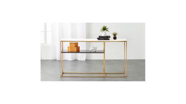 Cb2 two deals tone marble console