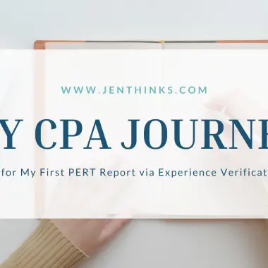 My CPA Journey PERT Report