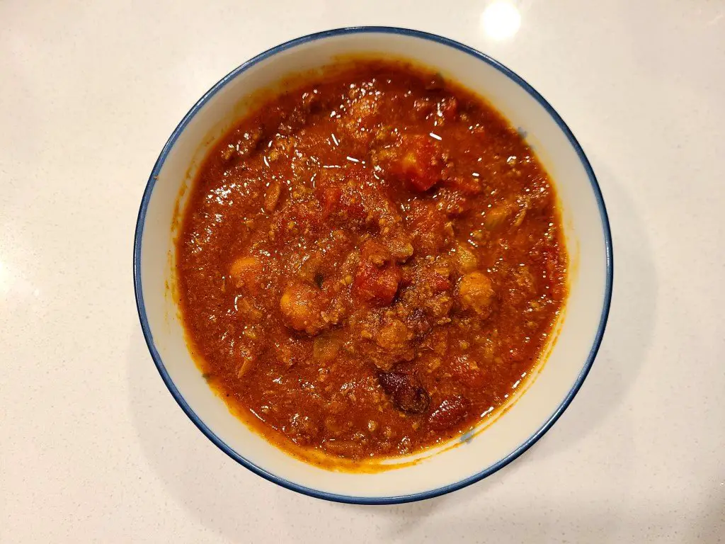 Clancys Meat Co Chili in a bowl